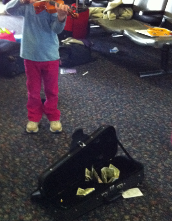 Playing Violin at the Charlotte Airport